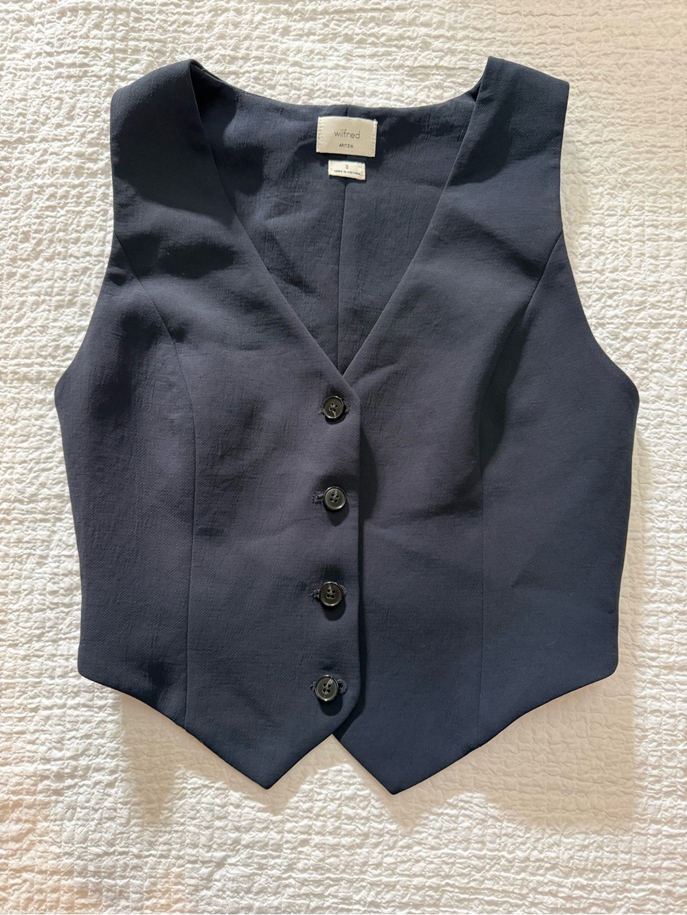 Aritzia Wilfred Navy Tailored Vest